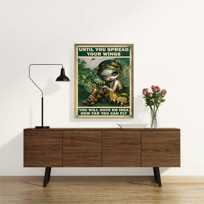 Big Eyes Doll English Poster Painting - Full Round Drill Diamond Painting 40*50CM