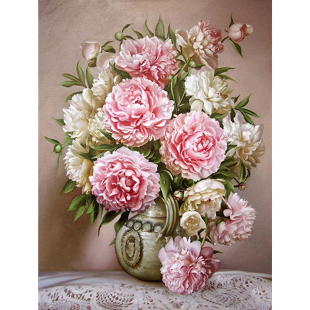 Flower Peony - Full Round Drill Diamond Painting 50*60CM