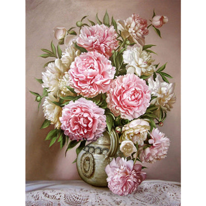 Flower Peony - Full Round Drill Diamond Painting 50*60CM