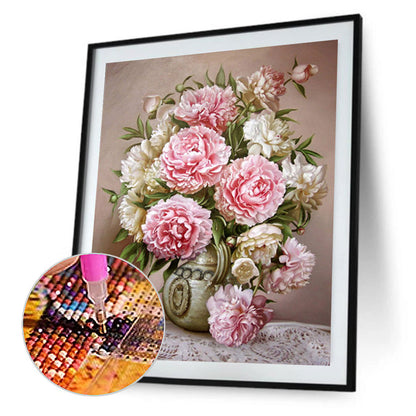 Flower Peony - Full Round Drill Diamond Painting 50*60CM