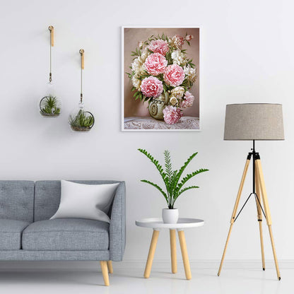 Flower Peony - Full Round Drill Diamond Painting 50*60CM