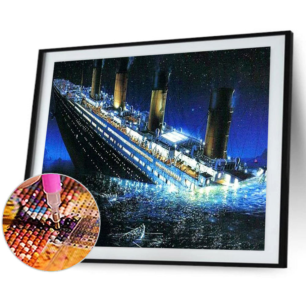 British Passenger Liner Titanic Sinks - Full Round Drill Diamond Painting 50*40CM