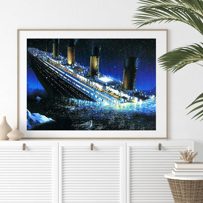 British Passenger Liner Titanic Sinks - Full Round Drill Diamond Painting 50*40CM