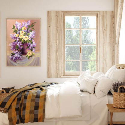 Table Top Violet Vase - Full Square Drill Diamond Painting 30*40CM