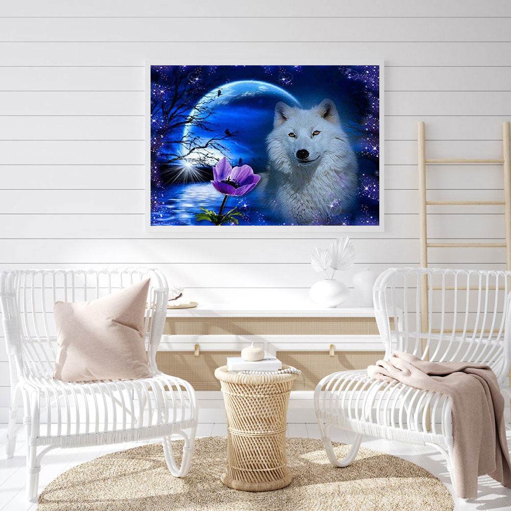 Rose And Wolf - Full Square Drill Diamond Painting 40*30CM