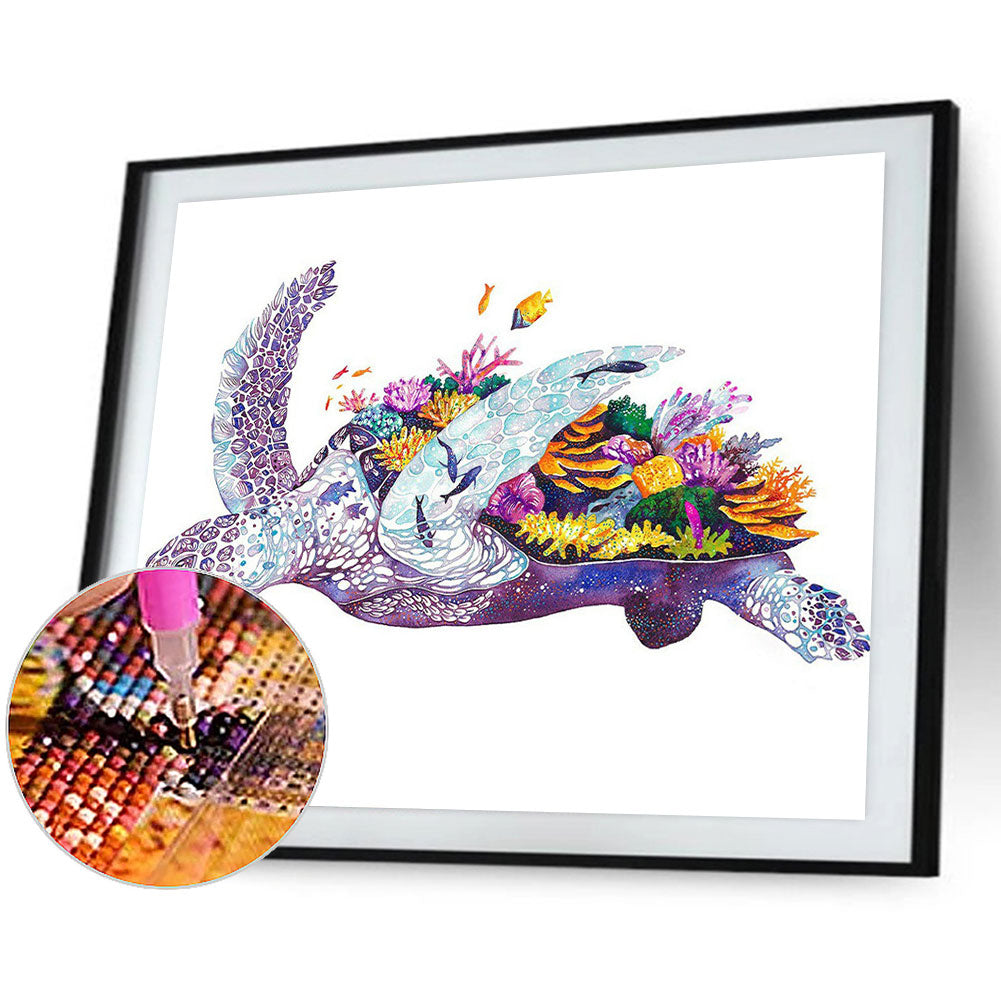 Turtle In Flower - Full Square Drill Diamond Painting 60*50CM