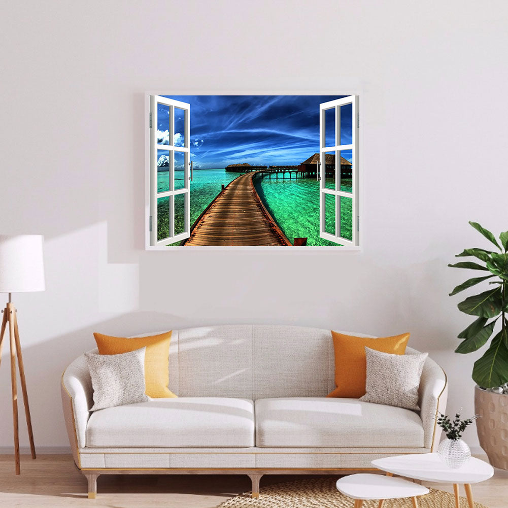Sea ??Boardwalk - Full Round Drill Diamond Painting 40*30CM