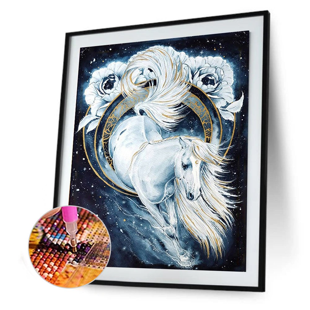 White Horse - Full Square Drill Diamond Painting 30*40CM