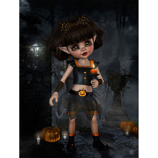 Halloween Cartoon Doll - Full Round Drill Diamond Painting 30*40CM