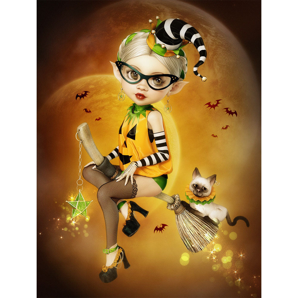 Halloween Cartoon Doll - Full Round Drill Diamond Painting 30*40CM