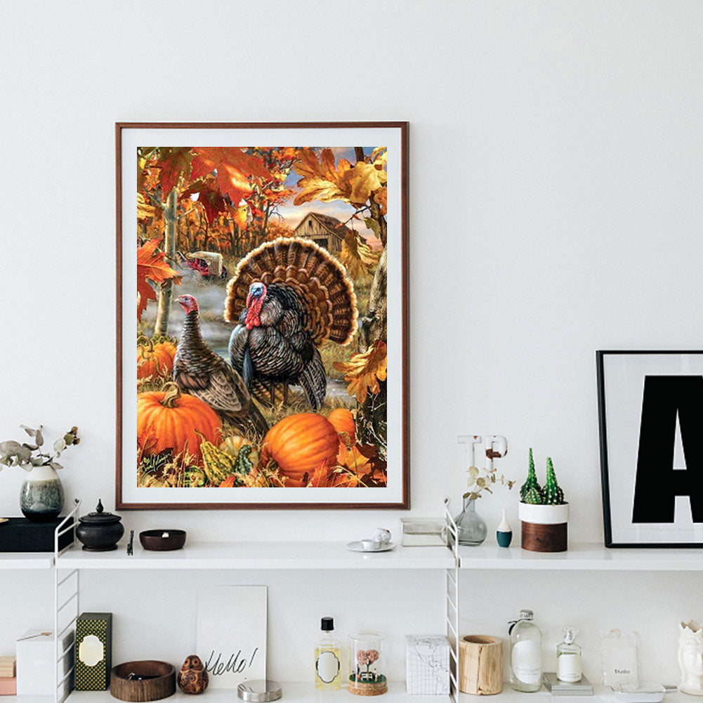 Pumpkin Turkey - Full Square Drill Diamond Painting 30*40CM