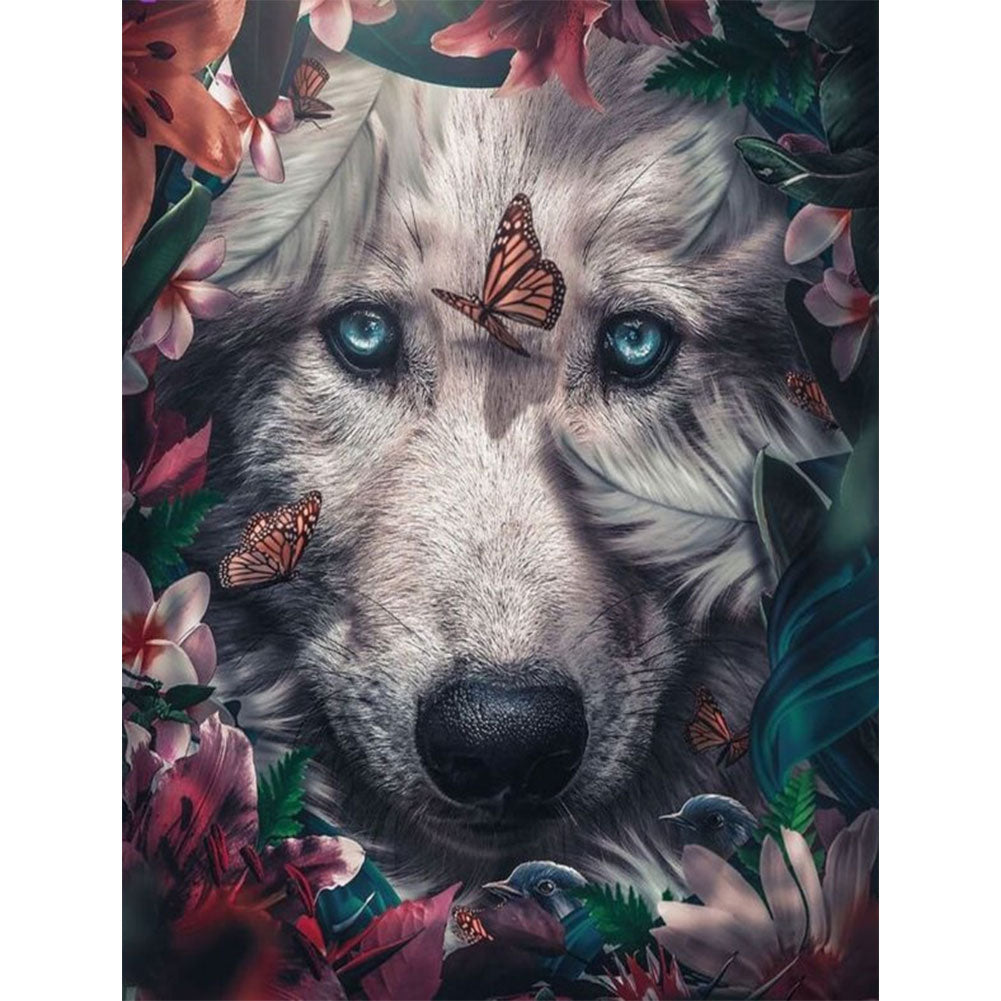 Butterfly Dog - Full Round Drill Diamond Painting 30*40CM