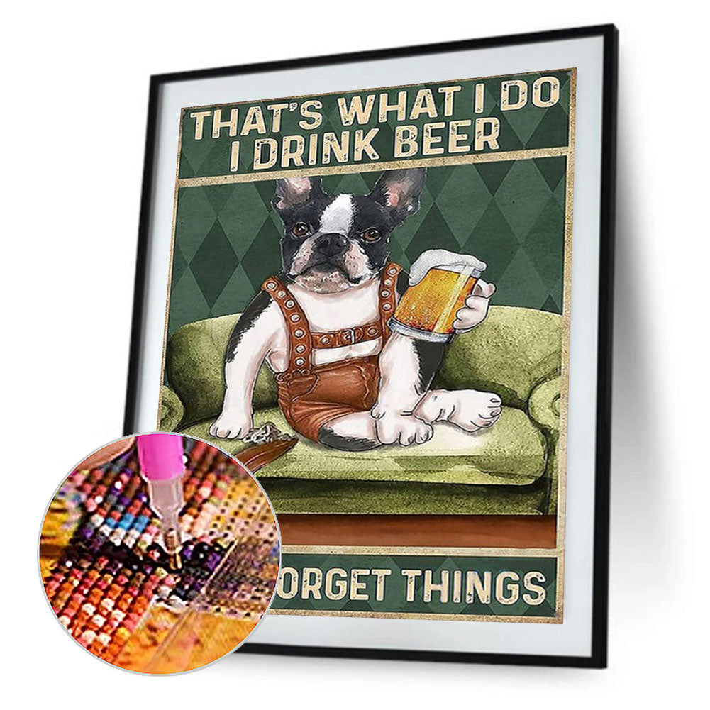 Fighting With Beer - Full Round Drill Diamond Painting 40*50CM