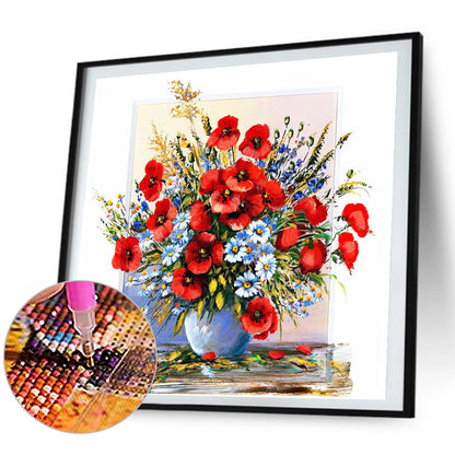 Poppies And Daisies Bouquet - Full Square Drill Diamond Painting 50*50CM