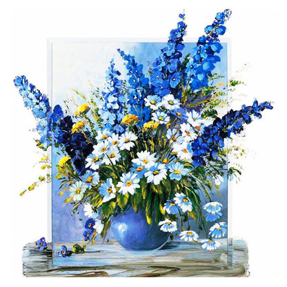 Delphinium And Daisy Bouquet - Full Square Drill Diamond Painting 50*50CM