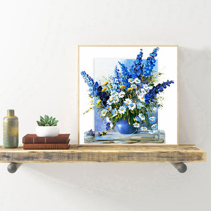 Delphinium And Daisy Bouquet - Full Square Drill Diamond Painting 50*50CM