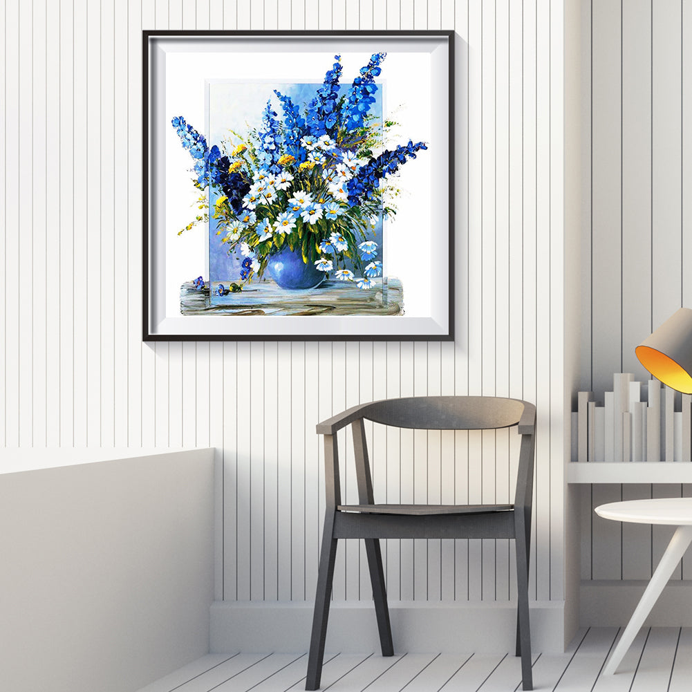 Delphinium And Daisy Bouquet - Full Square Drill Diamond Painting 50*50CM