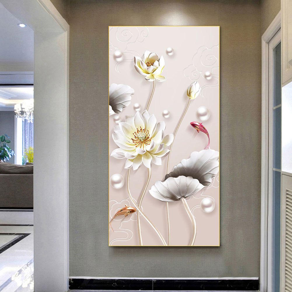 Texture Flower - Full Round Drill Diamond Painting 40*80CM