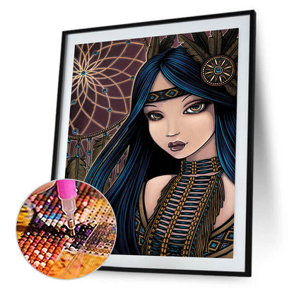 Dream Catcher Girl - Full Round Drill Diamond Painting 30*40CM