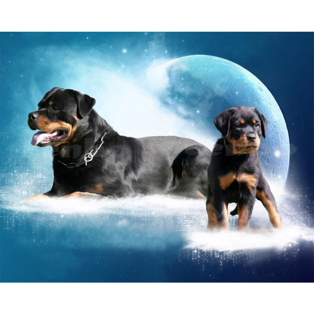 Rottweiler - Full Round Drill Diamond Painting 50*40CM