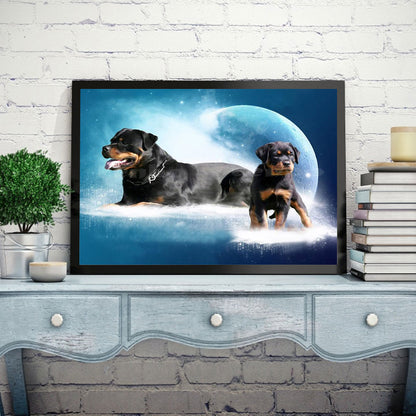 Rottweiler - Full Round Drill Diamond Painting 50*40CM