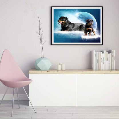 Rottweiler - Full Round Drill Diamond Painting 50*40CM
