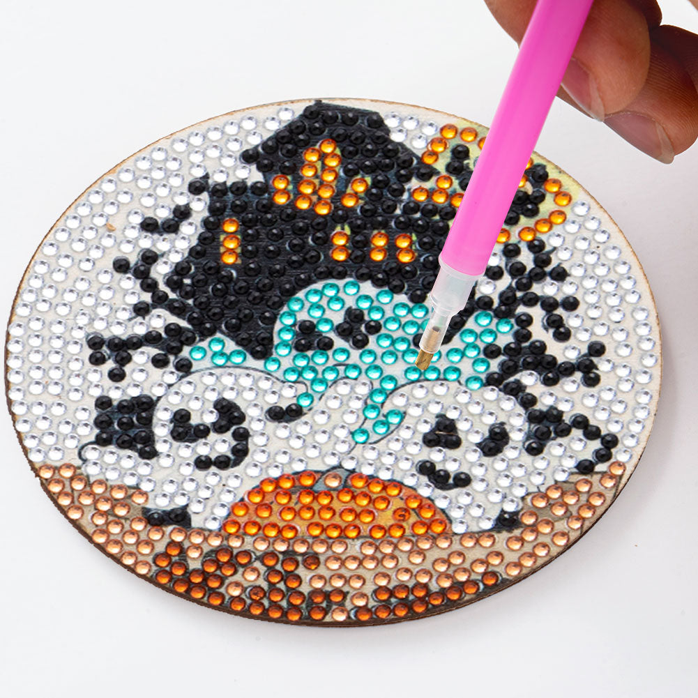 DIY Diamond Coaster Halloween Style Wooden Fashion Diamond Coaster