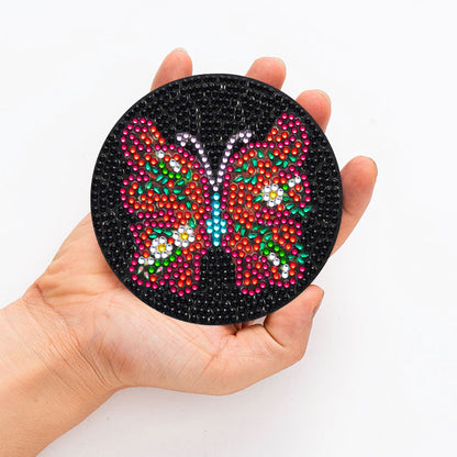 Wooden DIY Diamond Coaster Butterfly Pattern Comes Fashion Diamond Coaster