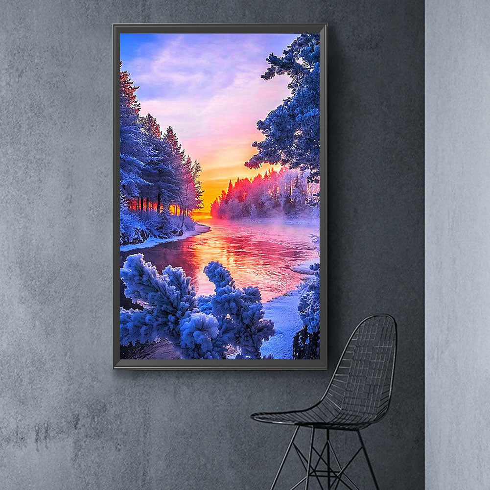 Sunset Rime 40*70CM(Canvas) Full Round Drill Diamond Painting