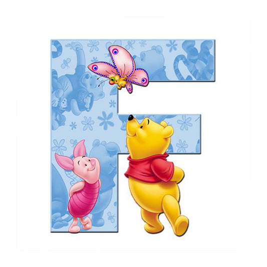 Letter Winnie The Pooh F - Full Round Drill Diamond Painting 30*30CM