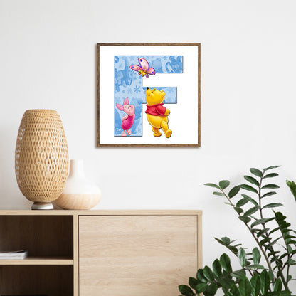 Letter Winnie The Pooh F - Full Round Drill Diamond Painting 30*30CM