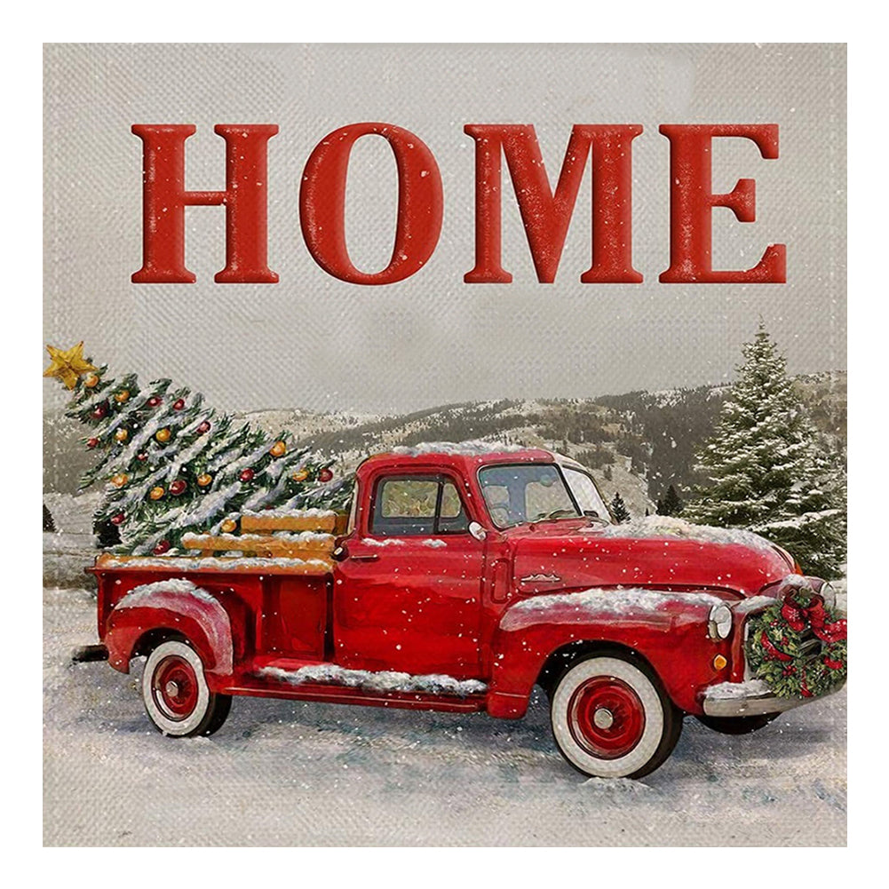 Christmas Red Car - Full Round Drill Diamond Painting 50*50CM