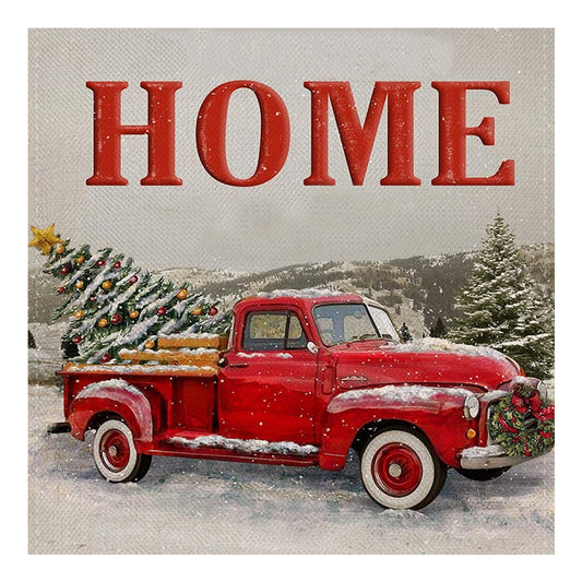 Christmas Red Car - Full Round Drill Diamond Painting 50*50CM