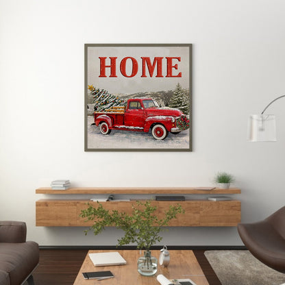 Christmas Red Car - Full Round Drill Diamond Painting 50*50CM