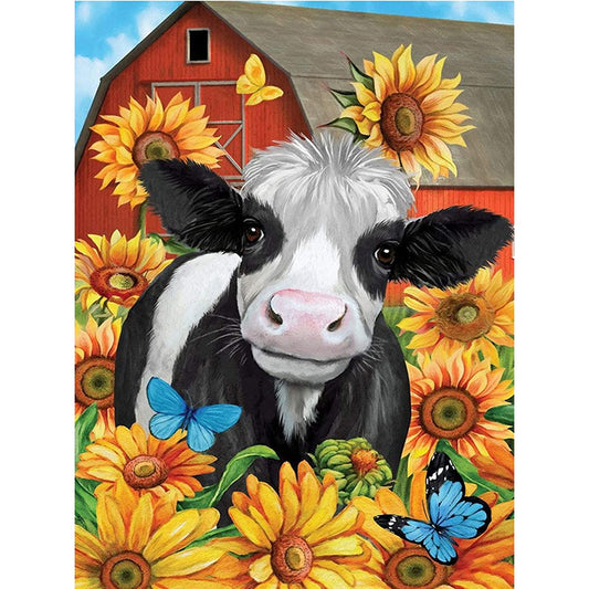 Sunflower Cow - Full Square Drill Diamond Painting 30*40CM