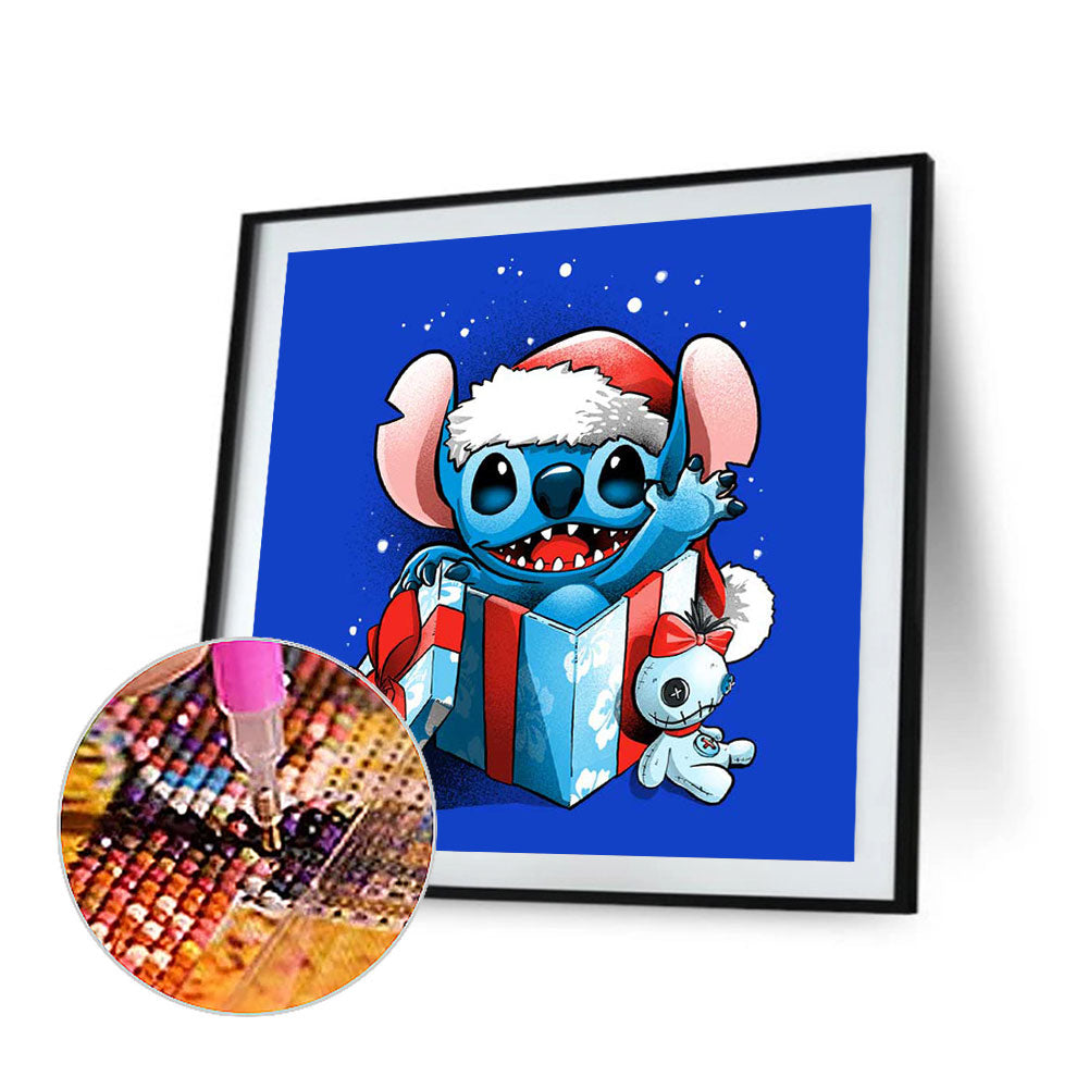 Cartoon Christmas Stitch - Full Round Drill Diamond Painting 30*30CM