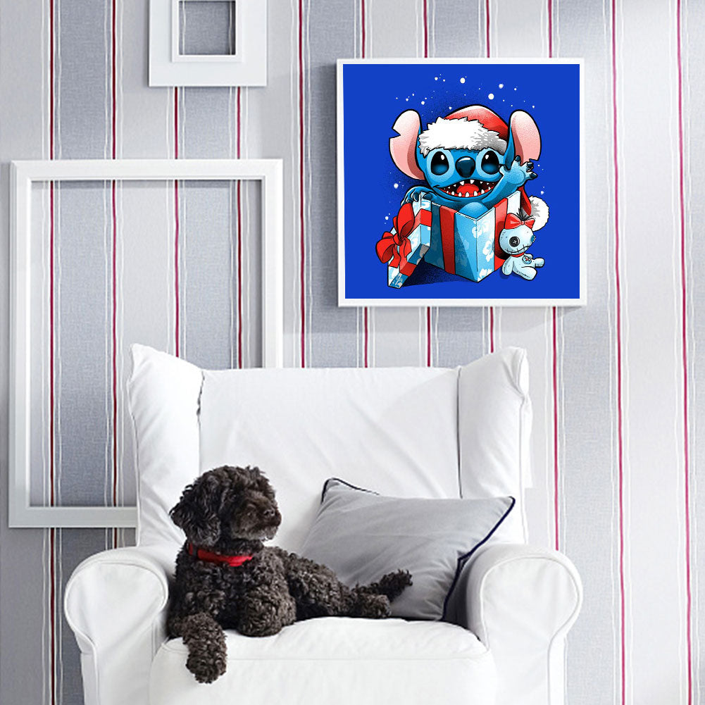 Cartoon Christmas Stitch - Full Round Drill Diamond Painting 30*30CM