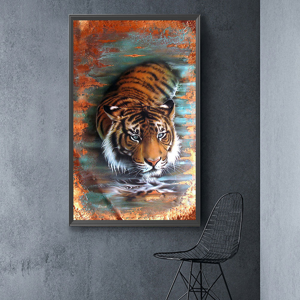 Tiger - Full Round Drill Diamond Painting 40*70CM