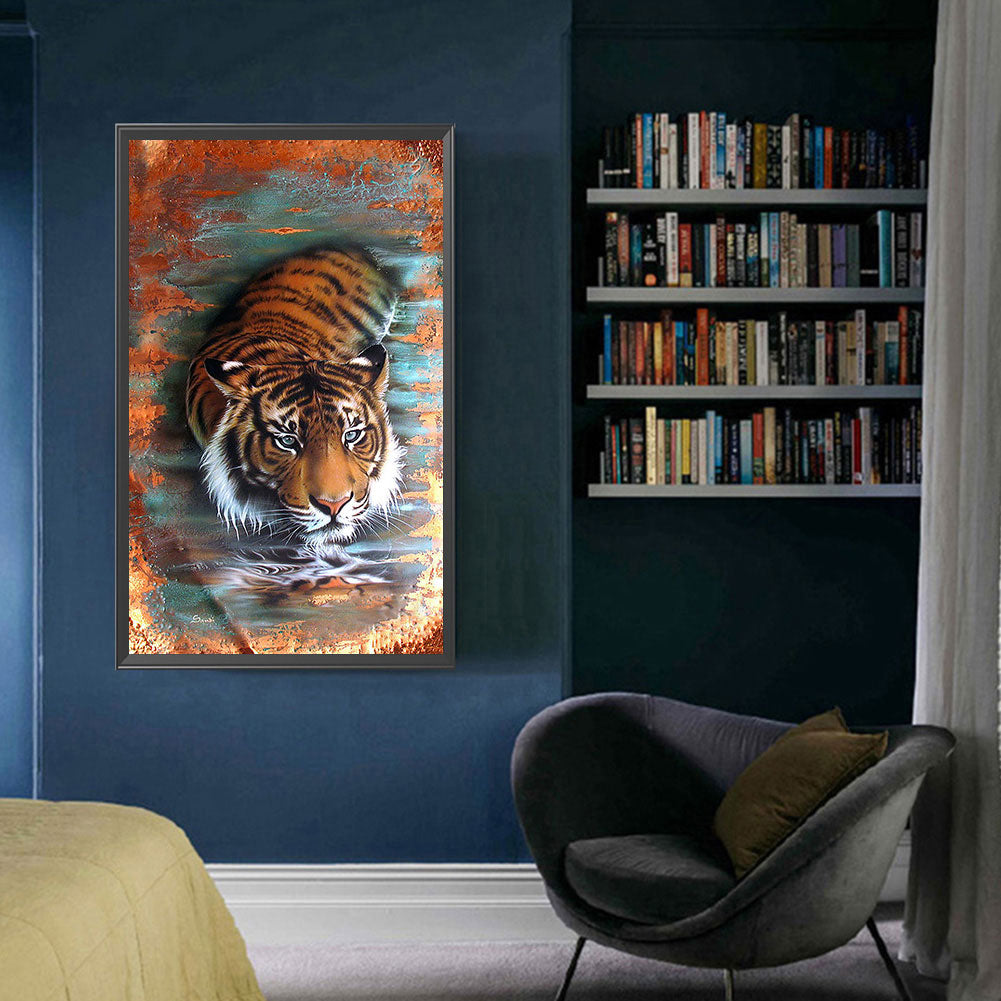 Tiger - Full Round Drill Diamond Painting 40*70CM