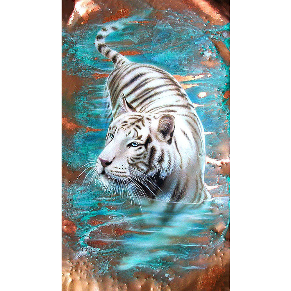 White Tiger - Full Round Drill Diamond Painting 40*70CM