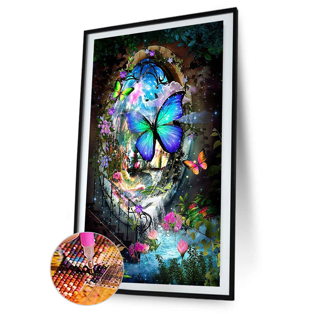 Entrance To Butterfly Wonderland - Full Round Drill Diamond Painting 40*70CM