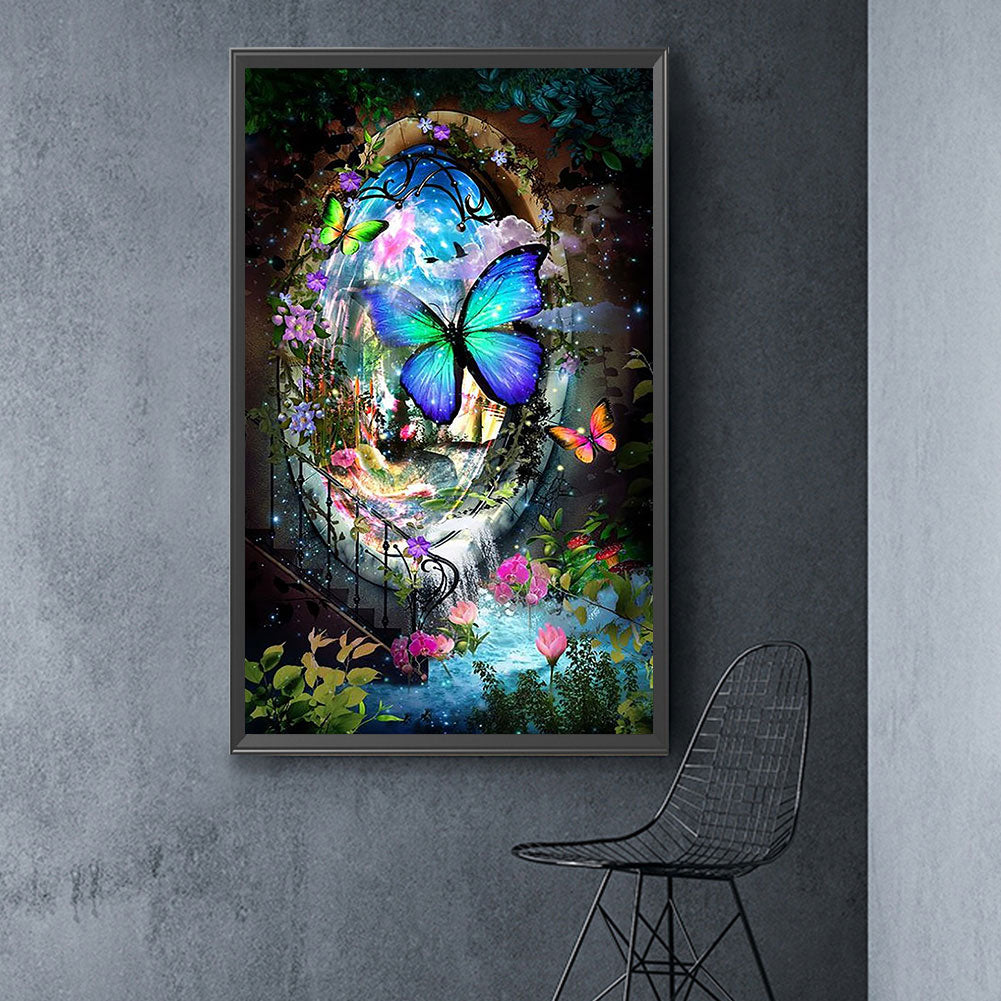 Entrance To Butterfly Wonderland - Full Round Drill Diamond Painting 40*70CM