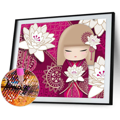 Kimono Cartoon Girl - Full Round Drill Diamond Painting 40*30CM