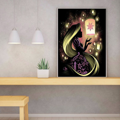 Rapunzel Princess Silhouette - Full Square Drill Diamond Painting 50*60CM