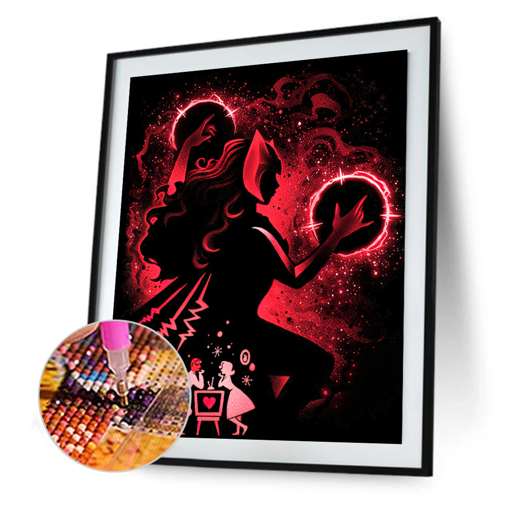 Silhouette Scarlet Witch - Full Square Drill Diamond Painting 30*40CM