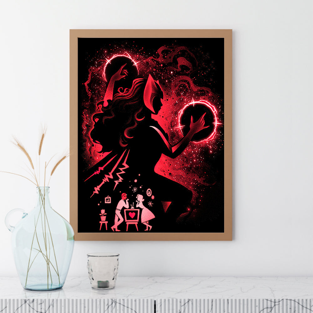 Silhouette Scarlet Witch - Full Square Drill Diamond Painting 30*40CM