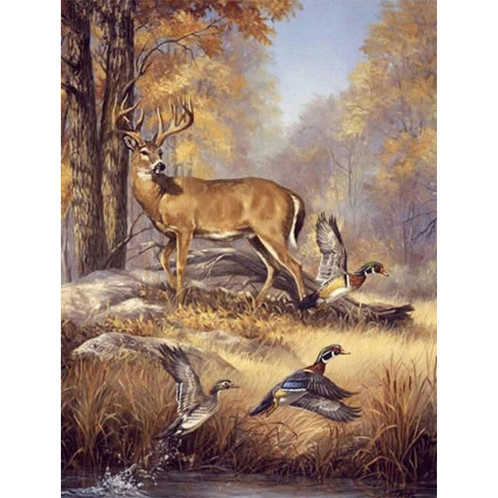 Deer And Duck 40*50CM(Canvas) Full Square Drill Diamond Painting