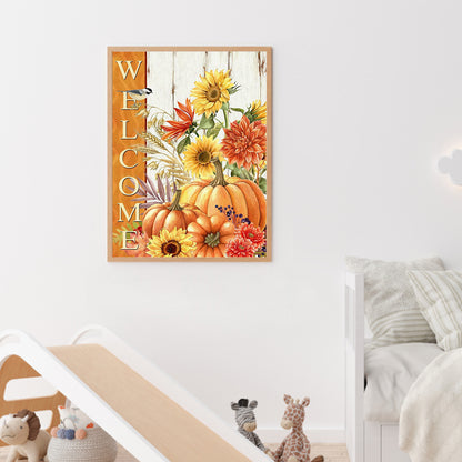 Pumpkin Sunflower - Full Round Drill Diamond Painting 30*40CM