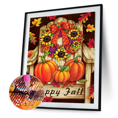 Pumpkin Sunflower - Full Round Drill Diamond Painting 30*40CM