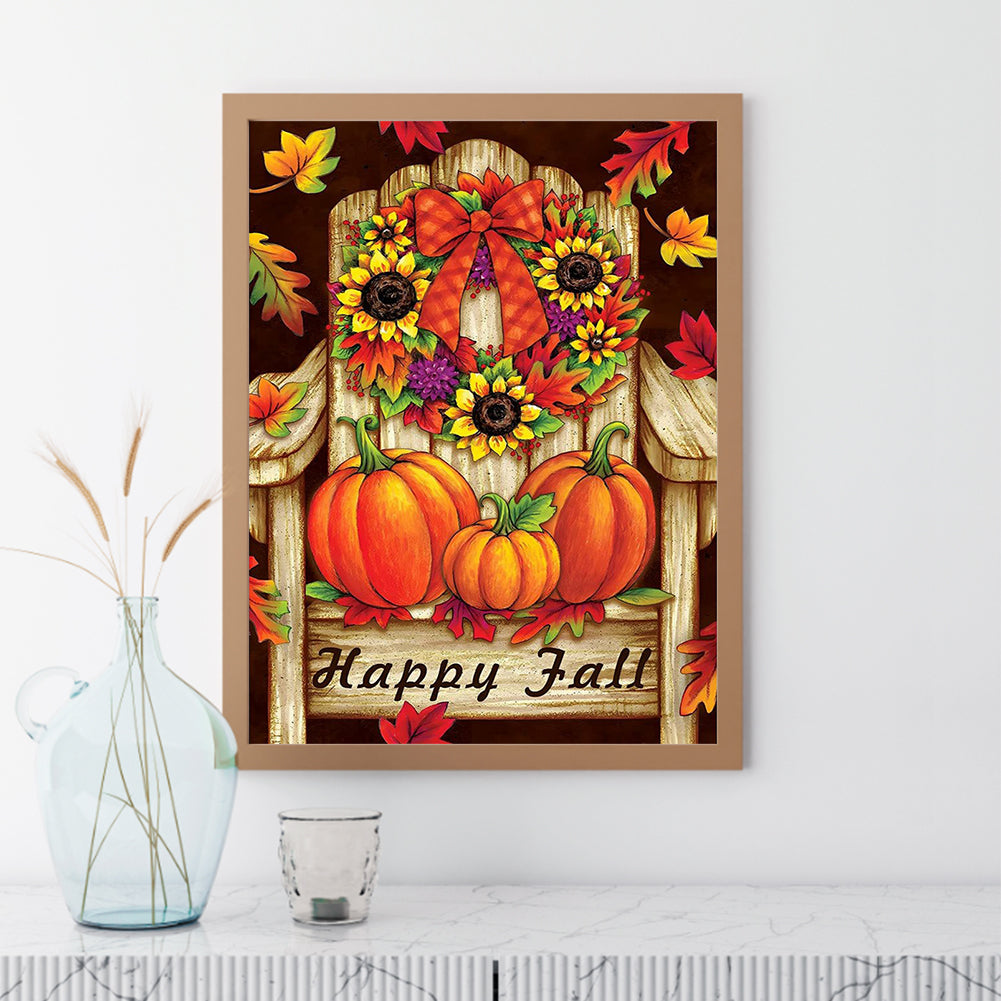 Pumpkin Sunflower - Full Round Drill Diamond Painting 30*40CM